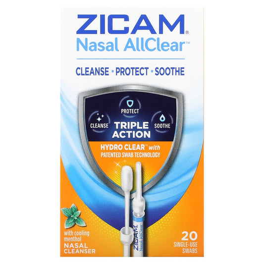 Zicam-Nasal AllClear-Nasal Cleanser with Cooling Menthol-20 Single-Use Swabs