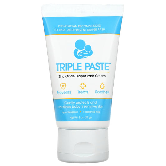 Triple Paste-Zinc Oxide Diaper Rash Cream-Fragrance-Free-2 oz (57 g)