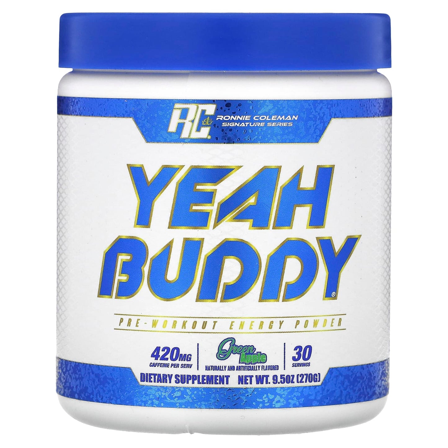 Ronnie Coleman-Signature Series-Yeah Buddy-Pre-Workout Energy Powder-Green Apple-9.5 oz (270 g)