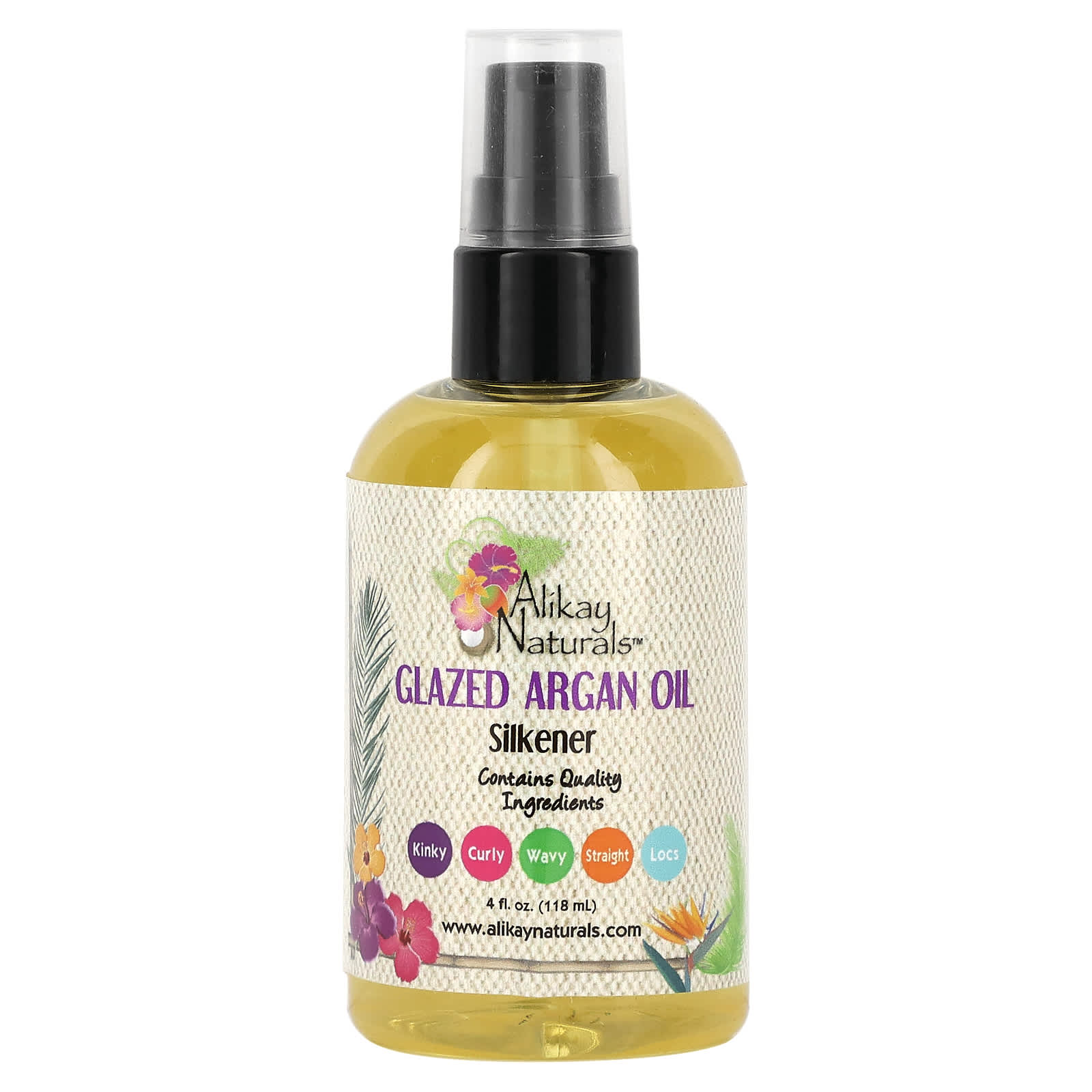 Alikay Naturals-Glazed Argan Oil-4 fl oz (118 ml)