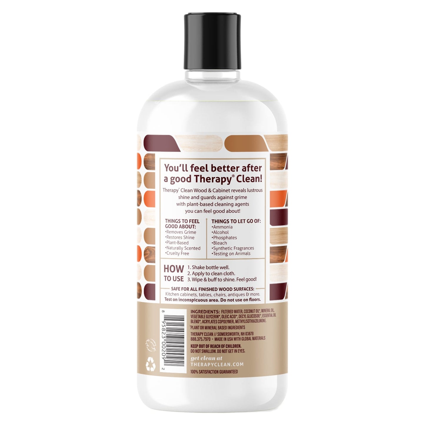 Therapy Clean, Wood & Cabinet, Cleaner & Polish with Essential Oils, 16 fl oz (473 ml)