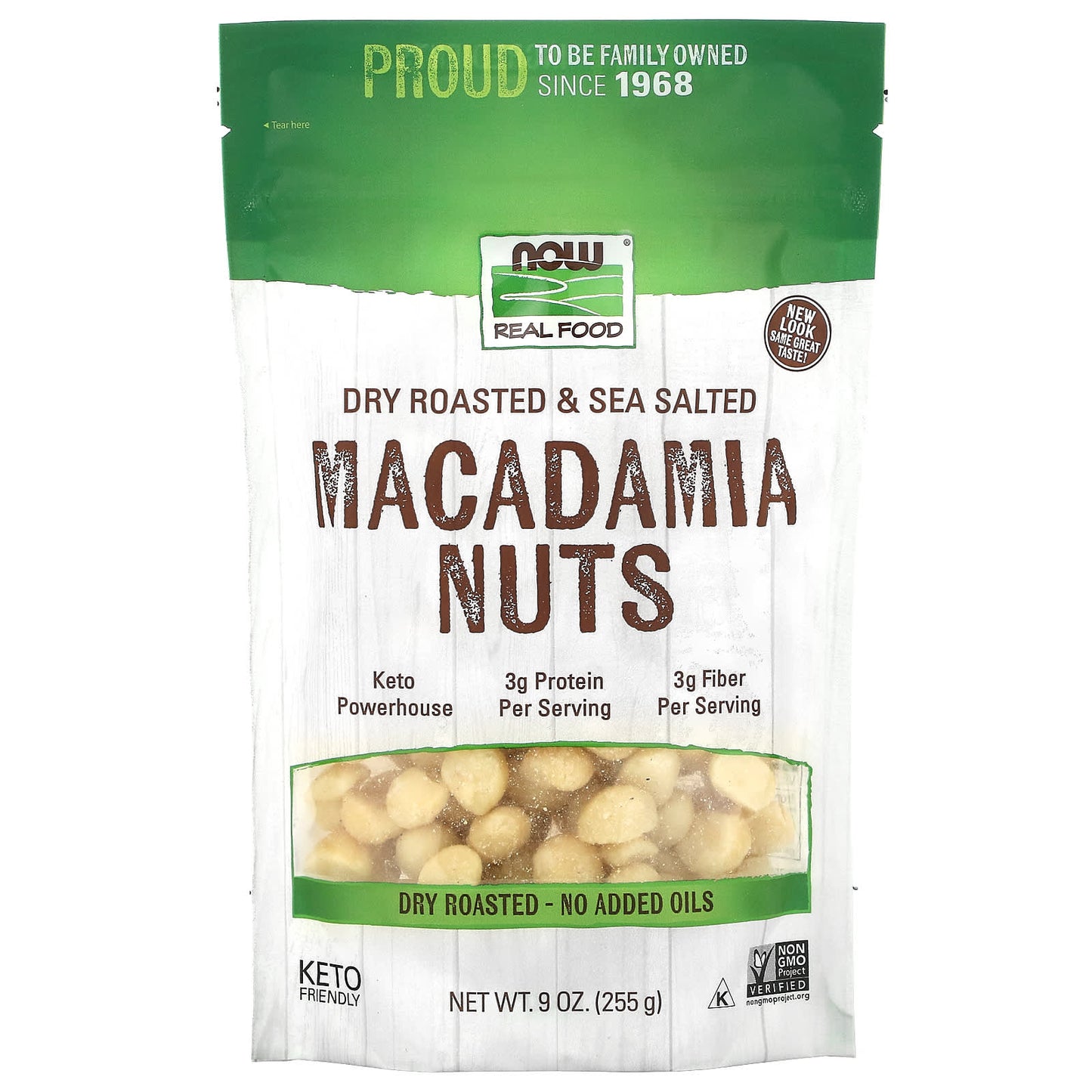 NOW Foods-Real Food-Macadamia Nuts-Dry Roasted-Salted-9 oz (255 g)