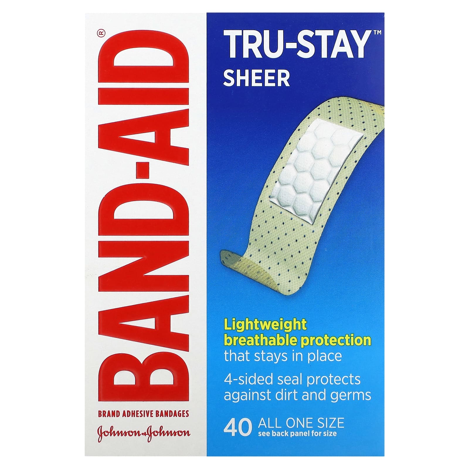 Band Aid-Adhesive Bandages-Tru-Stay-Sheer-40 Bandages