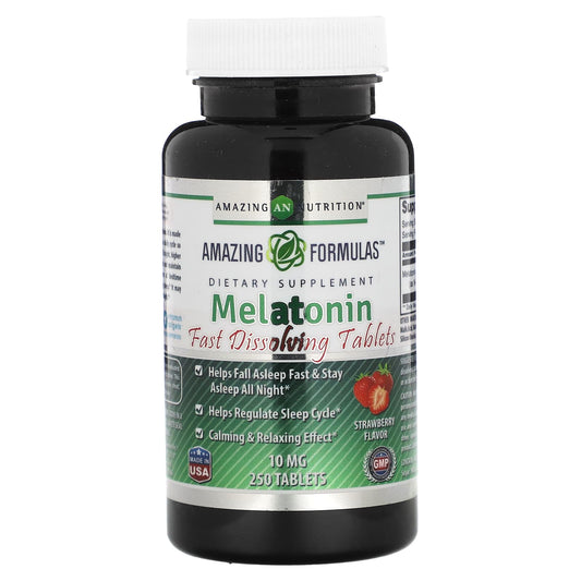 Amazing Nutrition-Melatonin-Strawberry-10 mg -250 Tablets