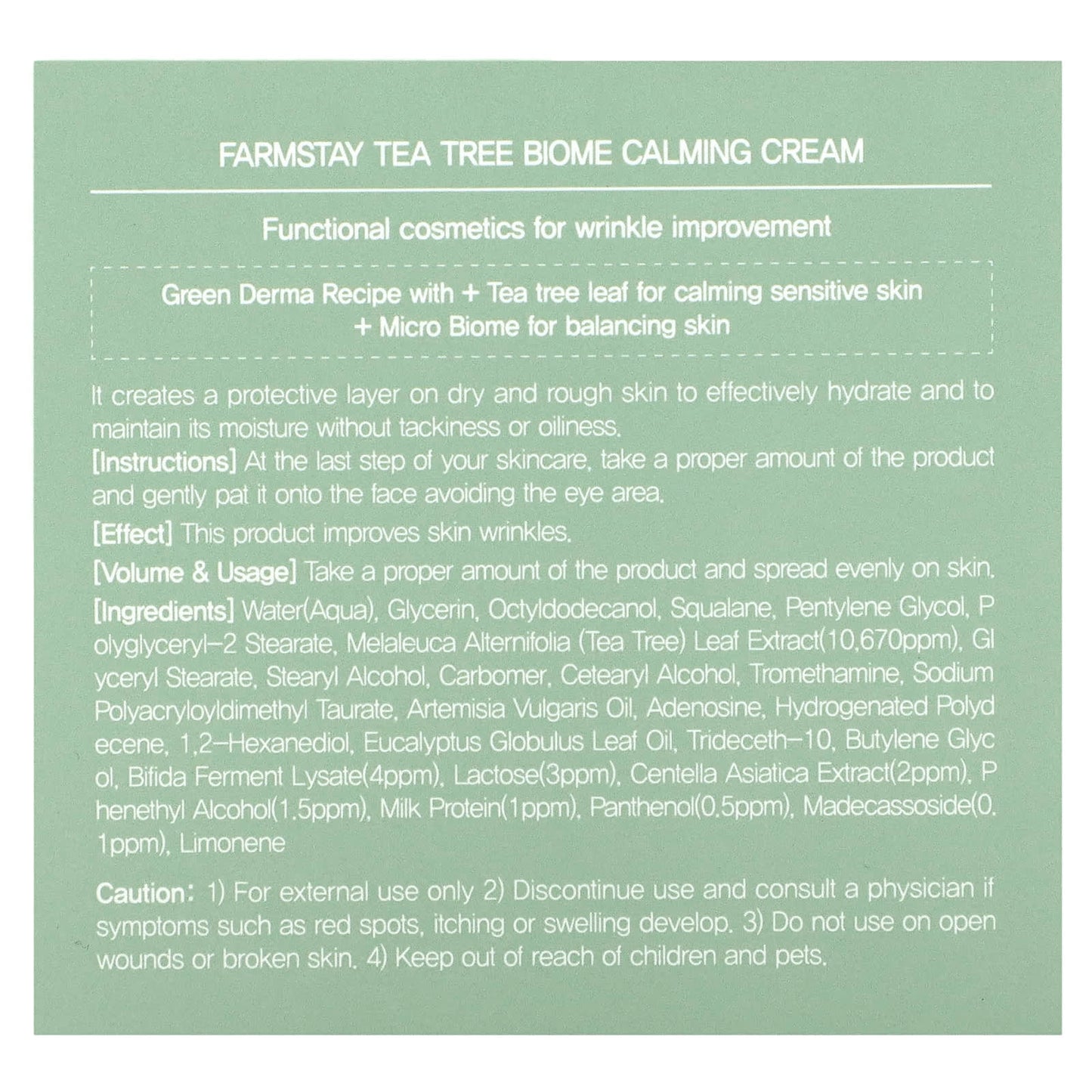 Farmstay, Tea Tree Biome, Calming Cream, 2.70 fl oz (80 ml)