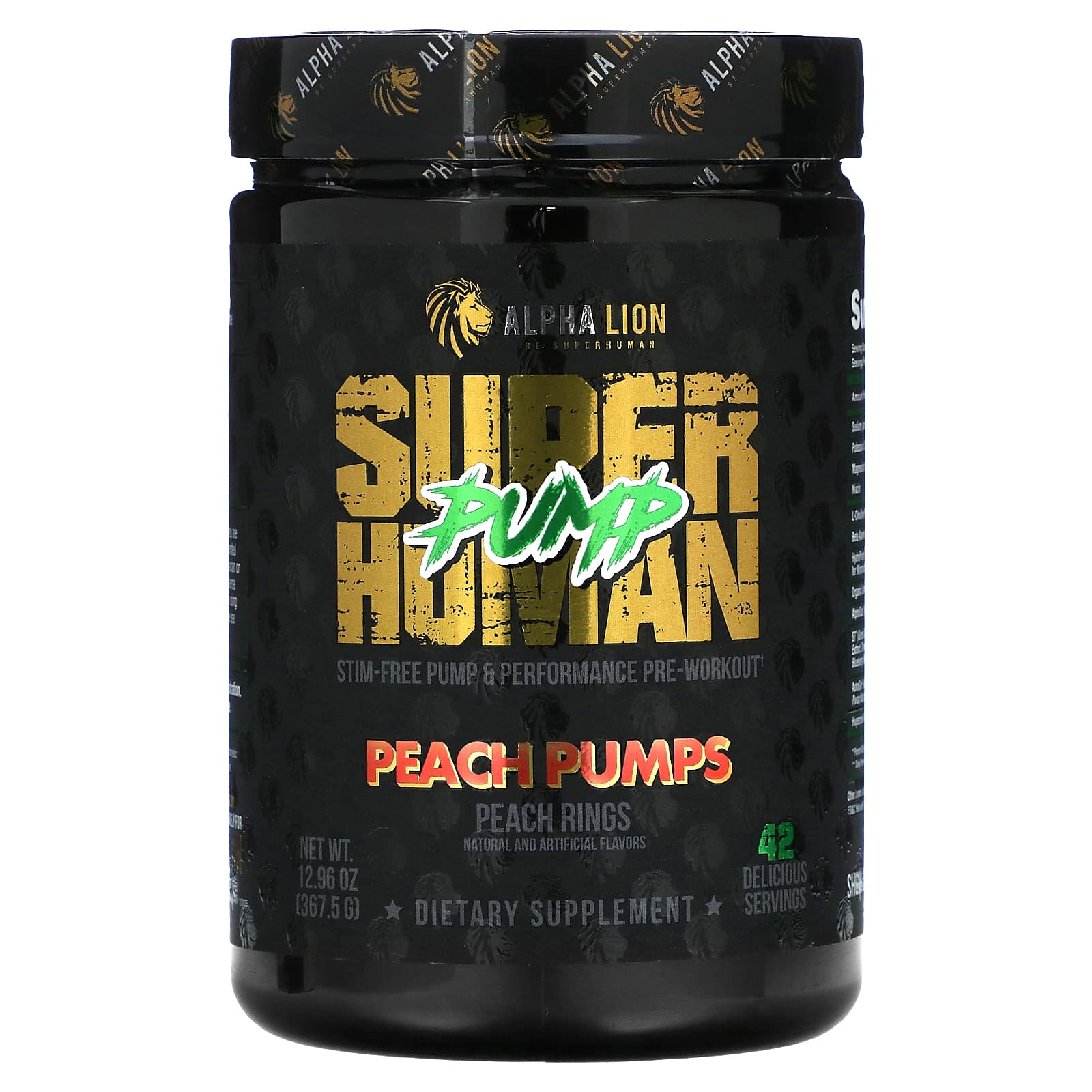 ALPHA LION-SuperHuman Pump-Peach Pumps-Peach Rings-12.96 oz (367.5 g)