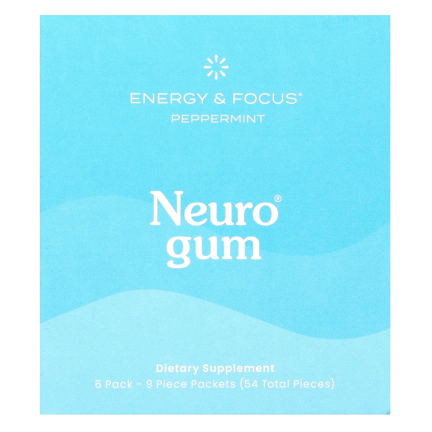 NeuroGum, Energy & Focus, Peppermint, 6 Pack, 9 Piece Each