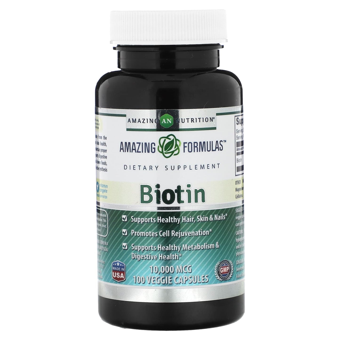 Amazing Nutrition-Biotin-10,000 mcg-100 Veggie Capsules