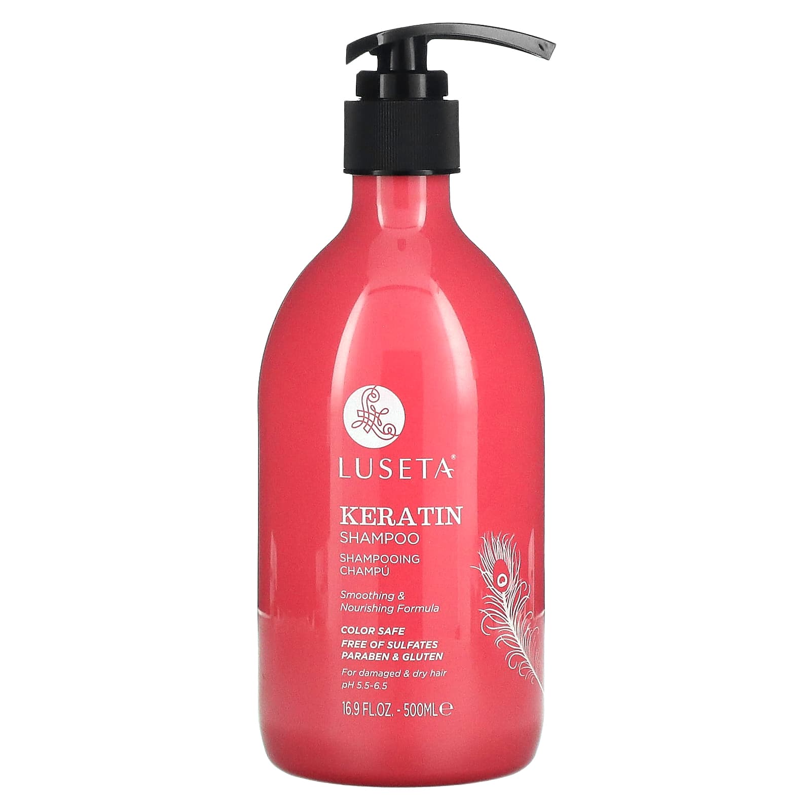 Luseta Beauty-Keratin Shampoo-For Damaged & Dry Hair-16.9 fl oz (500 ml)