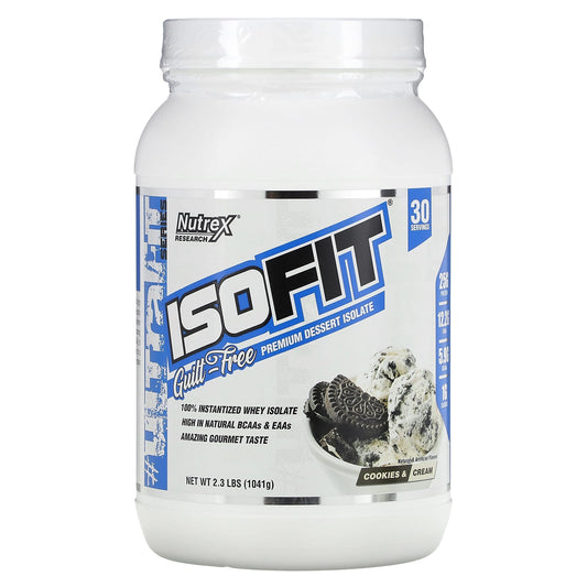 Nutrex Research-IsoFit-Premium Dessert Isolate-Cookies & Cream-2.3 lbs (1,041 g)