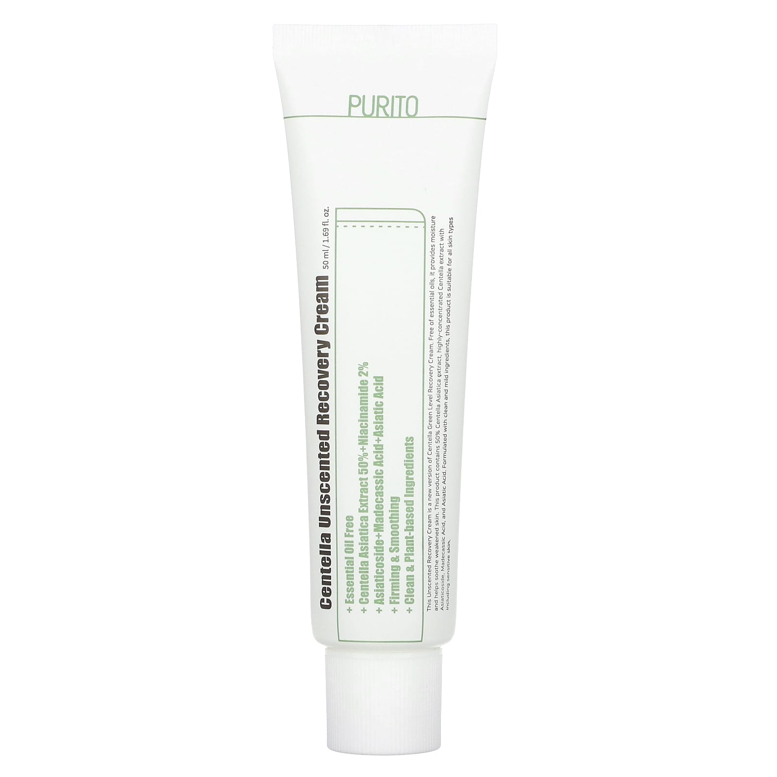 Purito-Centella Unscented Recovery Cream-1.69 fl oz (50 ml)