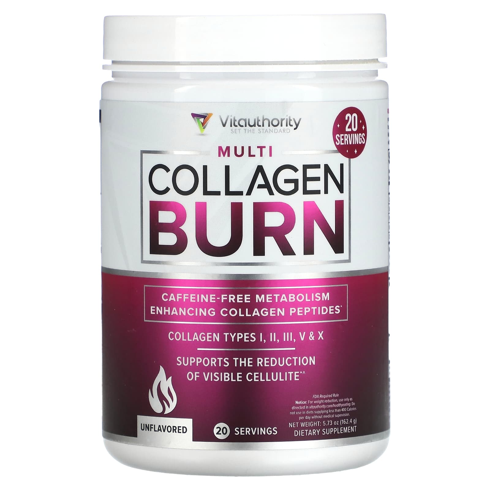 Vitauthority-Multi Collagen Burn-Unflavored-5.73 oz (162.4 g)