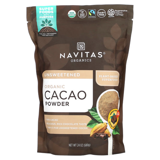 Navitas Organics-Organic Cacao Powder-Unsweetened-24 oz (680 g)