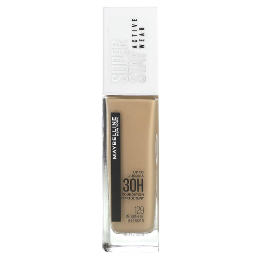 Maybelline-Super Stay-Active Wear Foundation-129 Medium Beige-1 fl oz (30 ml)