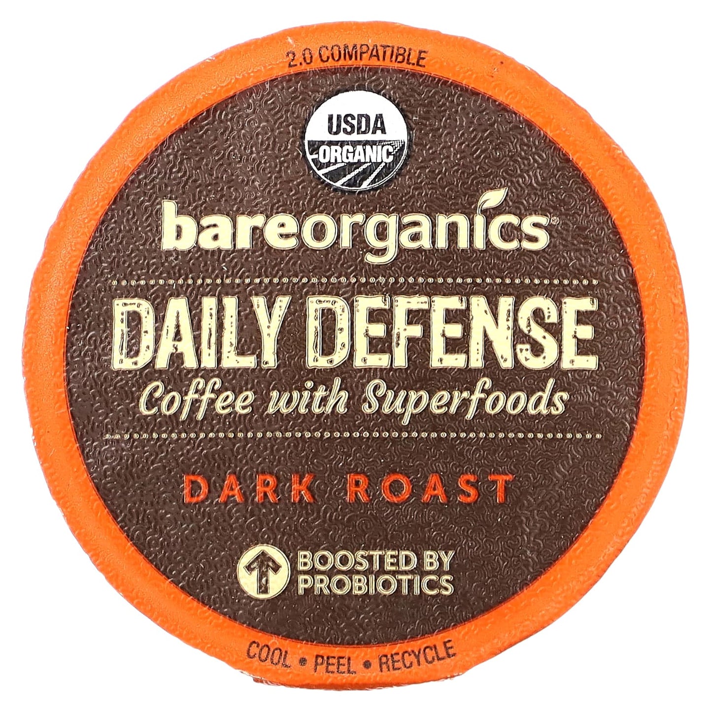 BareOrganics, Daily Defense, Coffee with Superfoods, Dark Roast, 10 Cups, 0.41 oz (11.5 g) Each