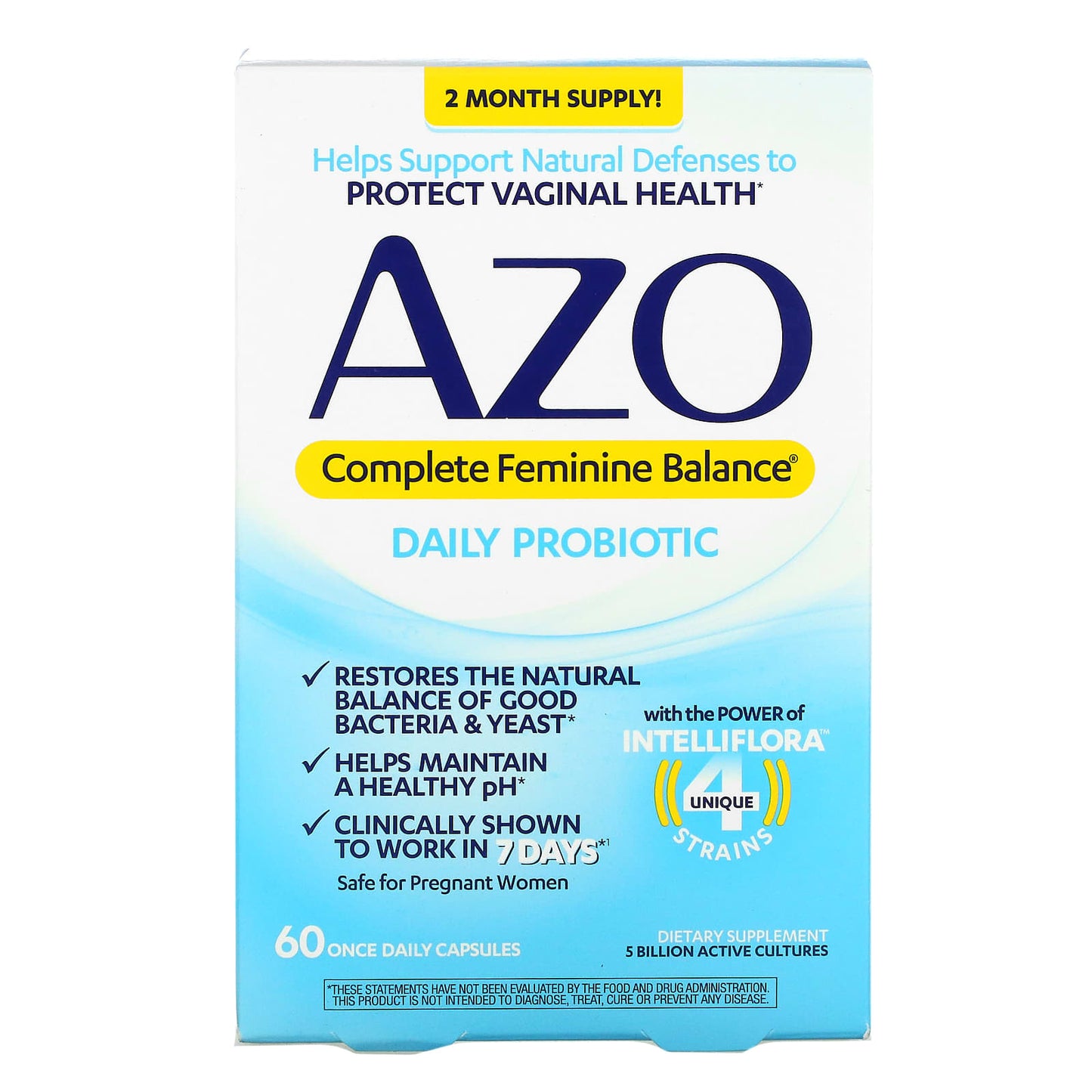 Azo-Complete Feminine Balance-Daily Probiotic-5 Billion-60 Once Daily Capsules