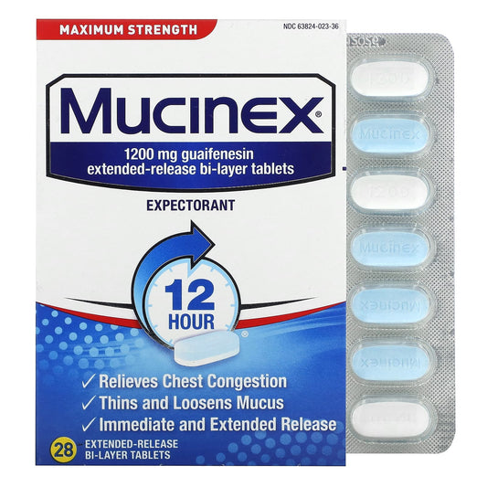 Mucinex-Expectorant-Maximum Strength-28 Extended-Release Bi-Layer Tablets