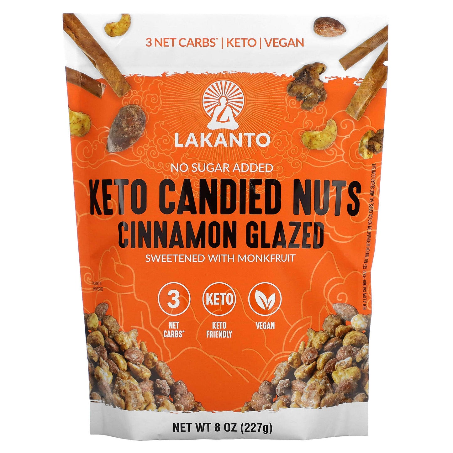 Lakanto-Keto Candied Nuts-Cinnamon Glazed-8 oz (227 g)