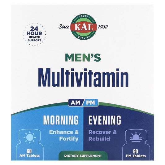 KAL-Men's Multivitamin-Morning & Evening-2 Pack-60 Tablets Each