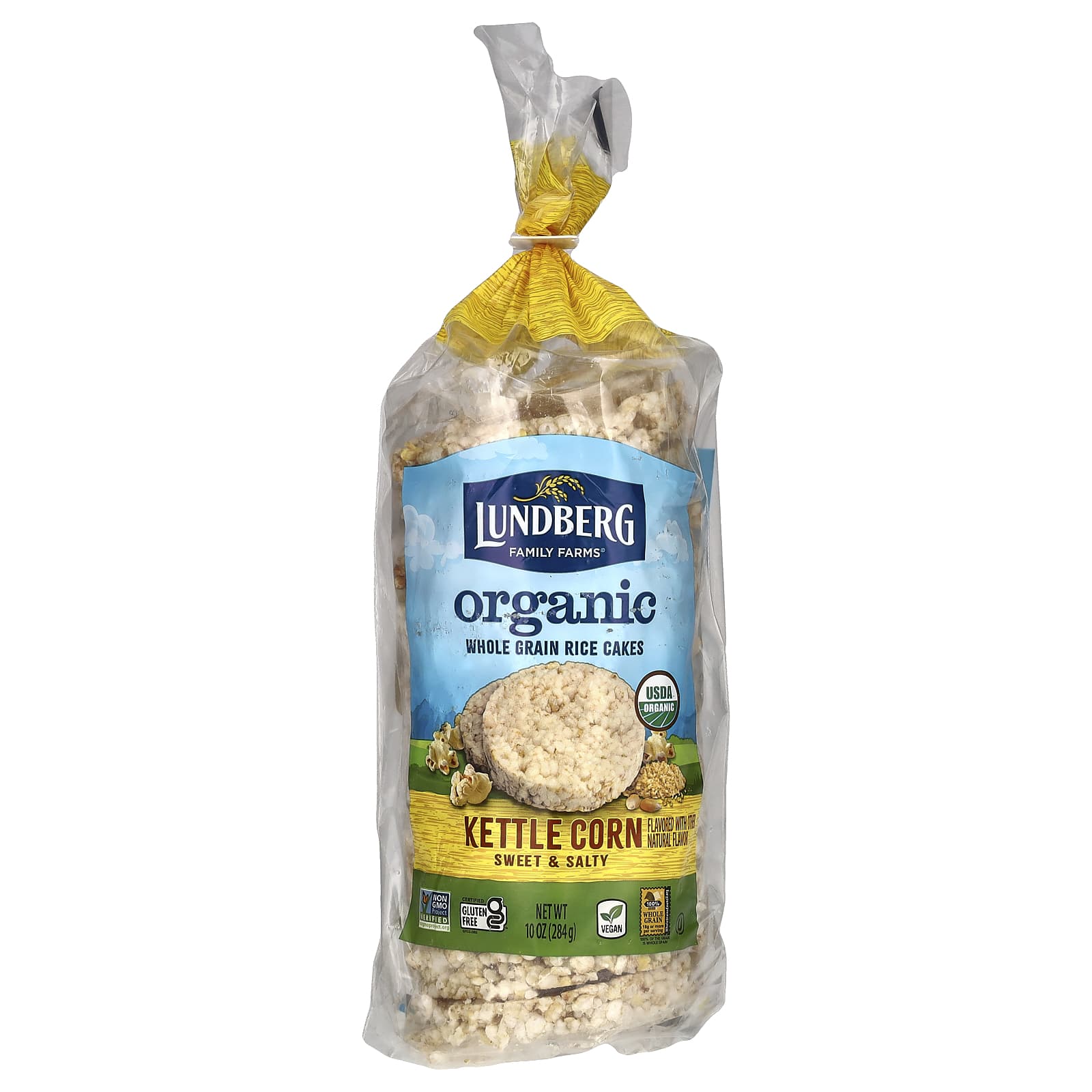 Lundberg-Organic Whole Grain Rice Cakes-Kettle Corn-Sweet & Salty-10 oz (284 g)