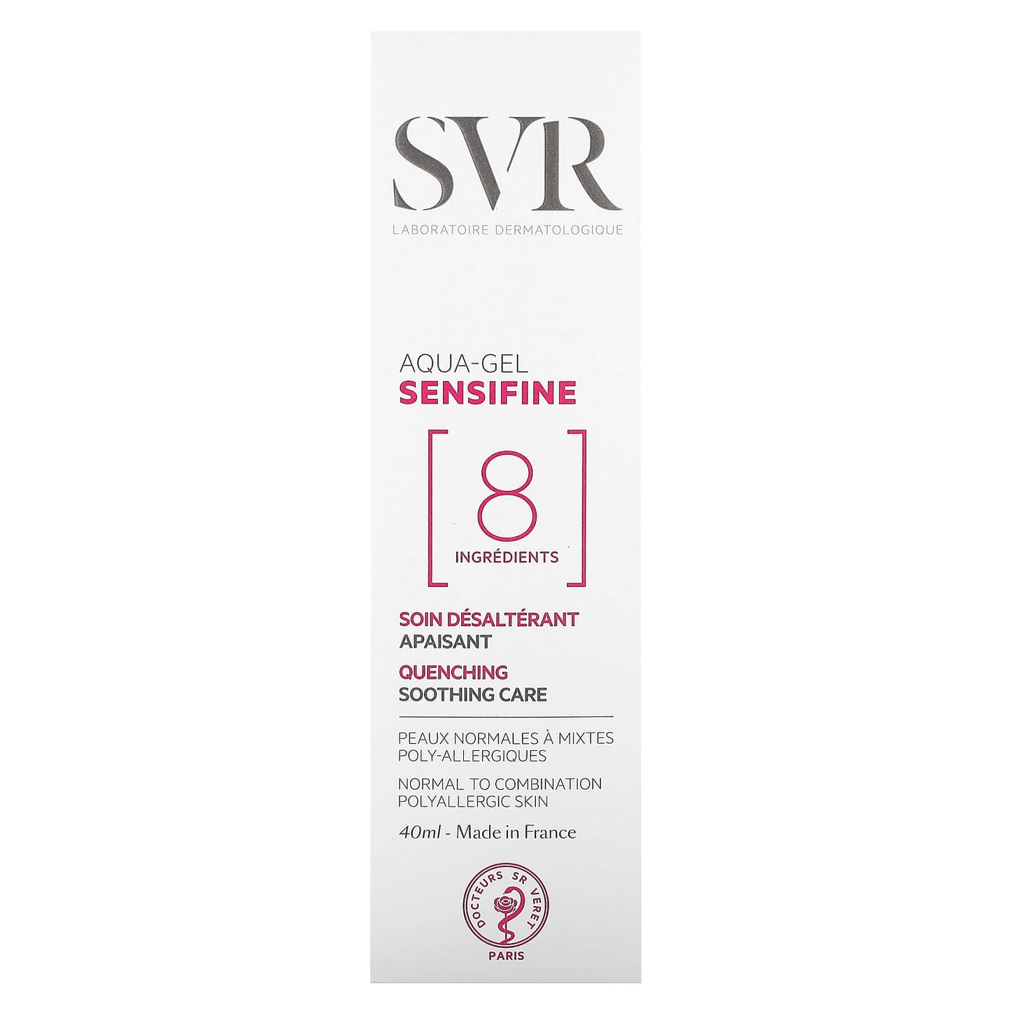 SVR, Sensifine, Aqua-Gel, Fragrance-Free, 1.4 fl oz (40 ml)