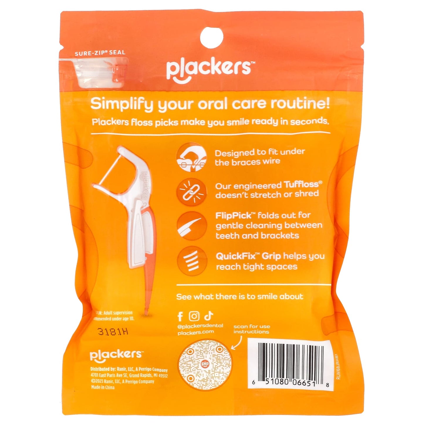 Plackers, Orthopick, Floss Picks, 36 Count