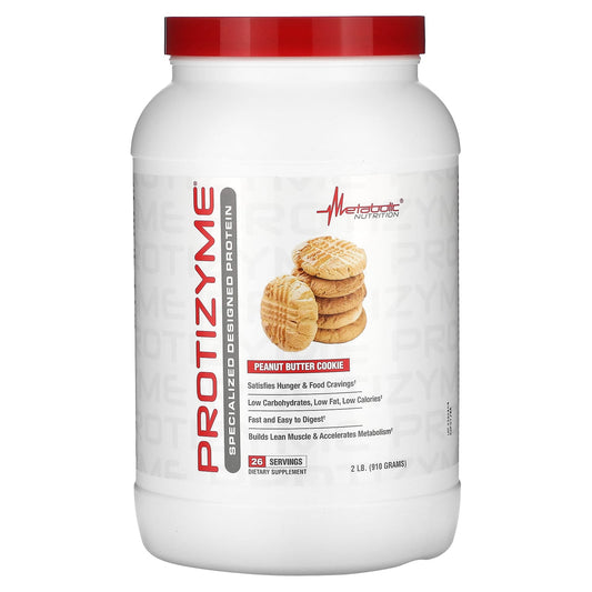 Metabolic Nutrition-Protizyme-Specialized Designed Protein-Peanut Butter Cookie-2 lb (910 g)