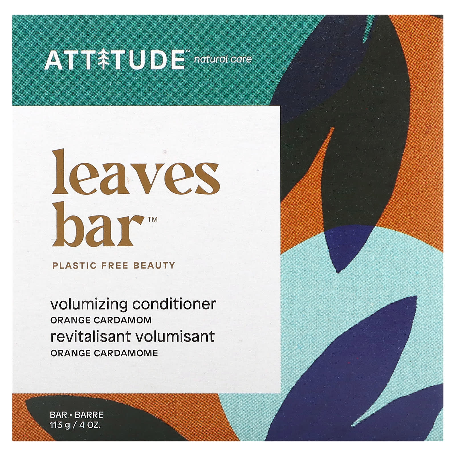 ATTITUDE-Leaves Bar-Volumizing Conditioner-Orange Cardamom-4 oz (113 g)