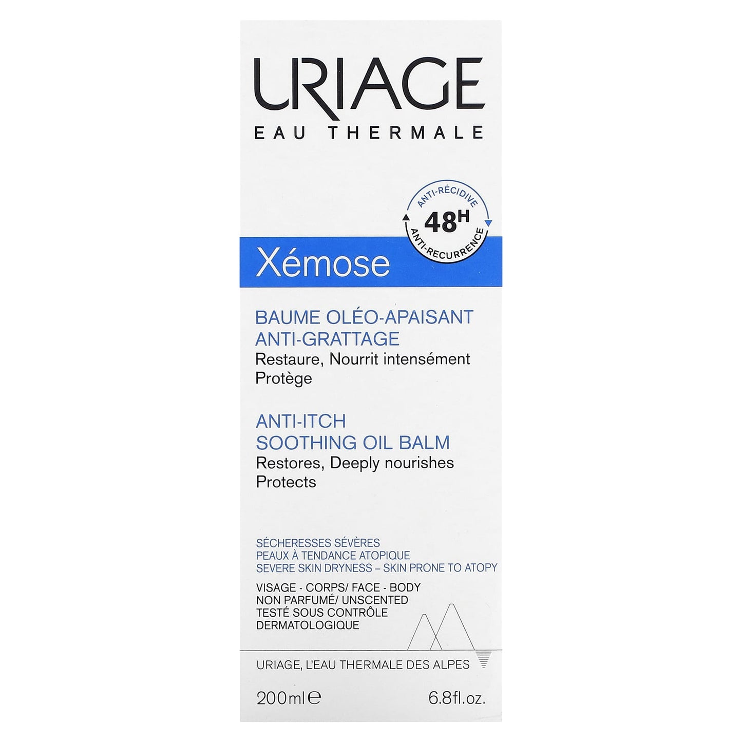 Uriage, Xémose, Anti Itch, Soothing Oil Balm, Unscented, 6.8 fl 0z (200 ml)