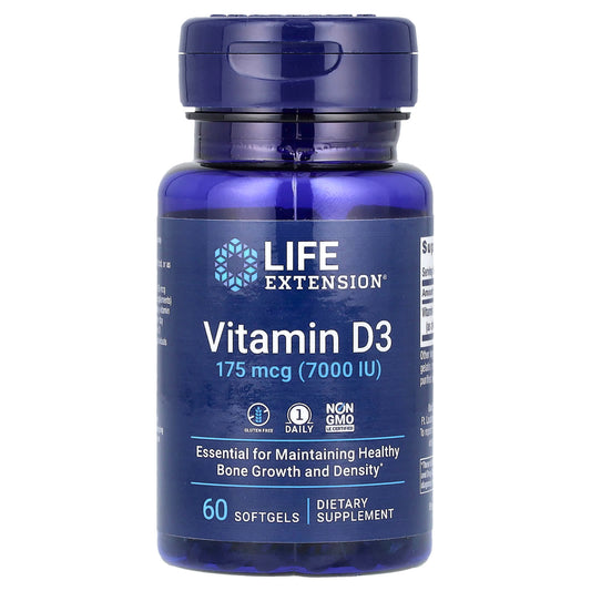 Life Extension-Vitamin D3-175 mcg (7,000 IU)-60 Softgels