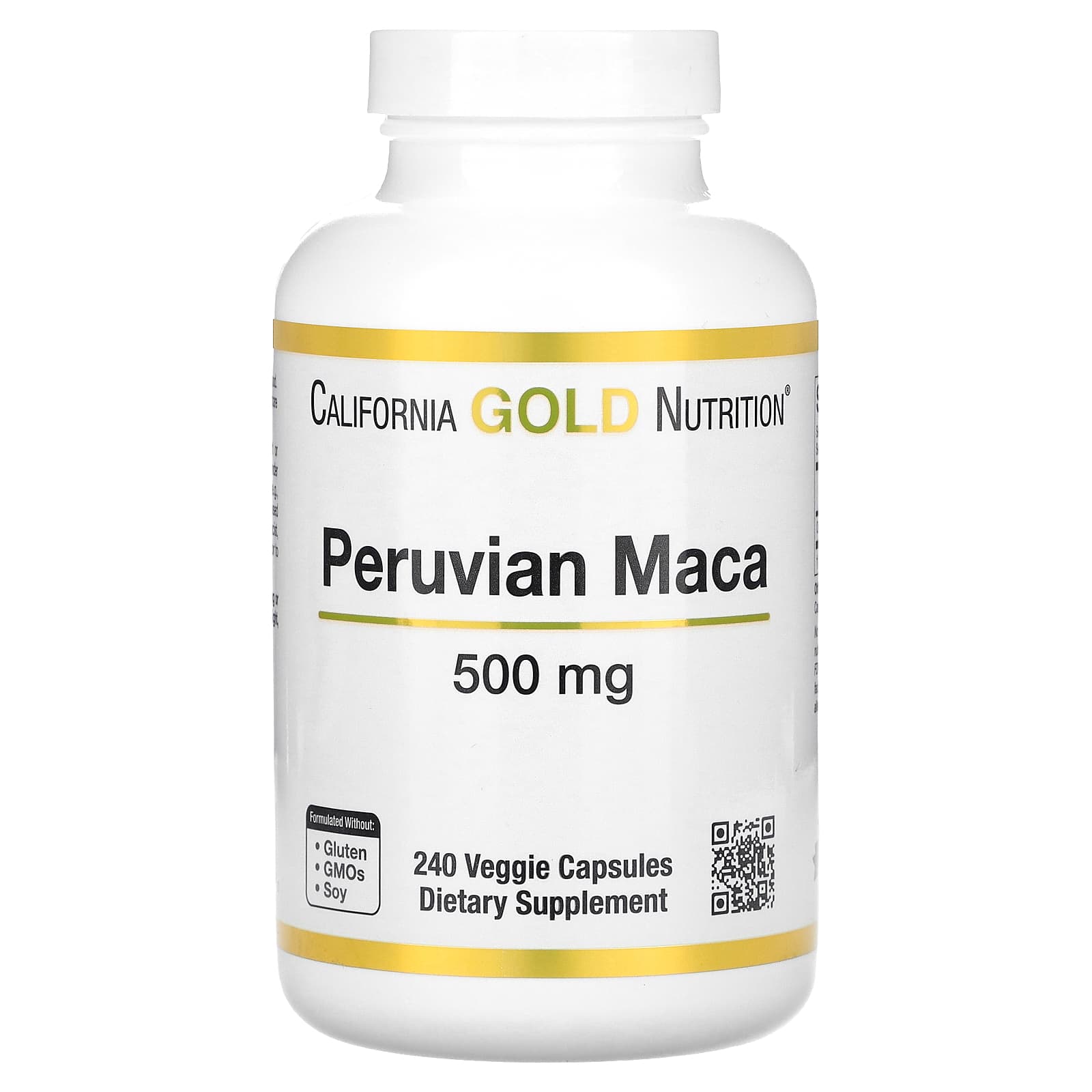 California Gold Nutrition-Peruvian Maca-500 mg-240 Veggie Caps