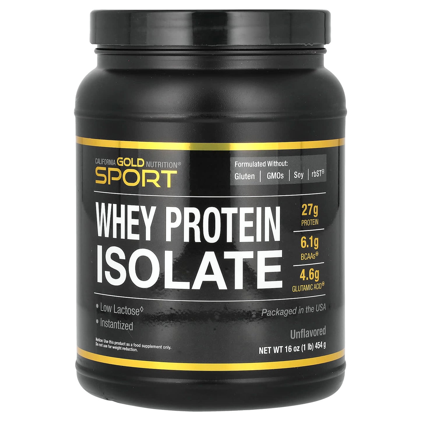 California Gold Nutrition-SPORT - Whey Protein Isolate-Unflavored-1 lb-16 oz (454 g)