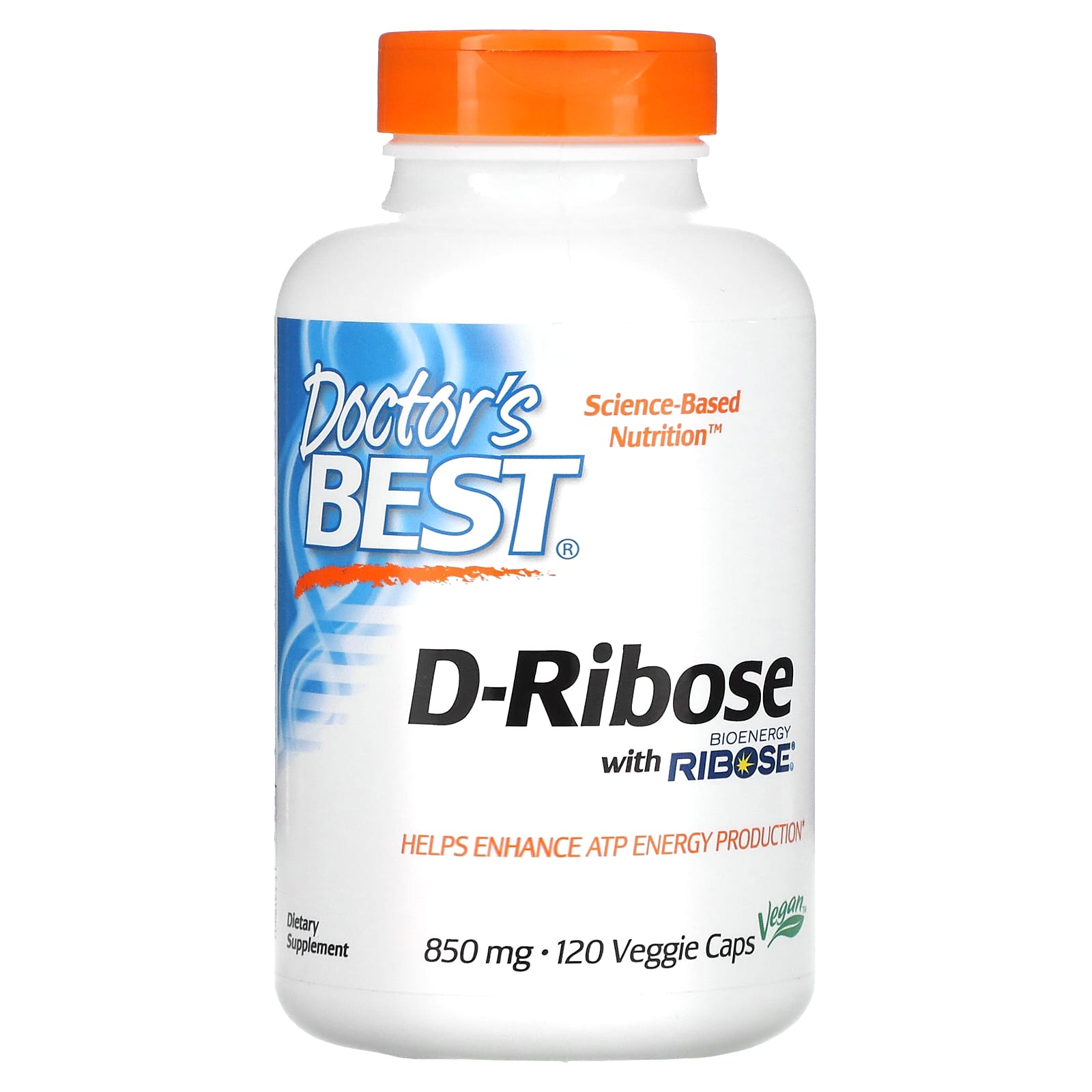 Doctor's Best-D-Ribose with BioEnergy Ribose-850 mg-120 Veggie Caps (170 mg per Capsule)