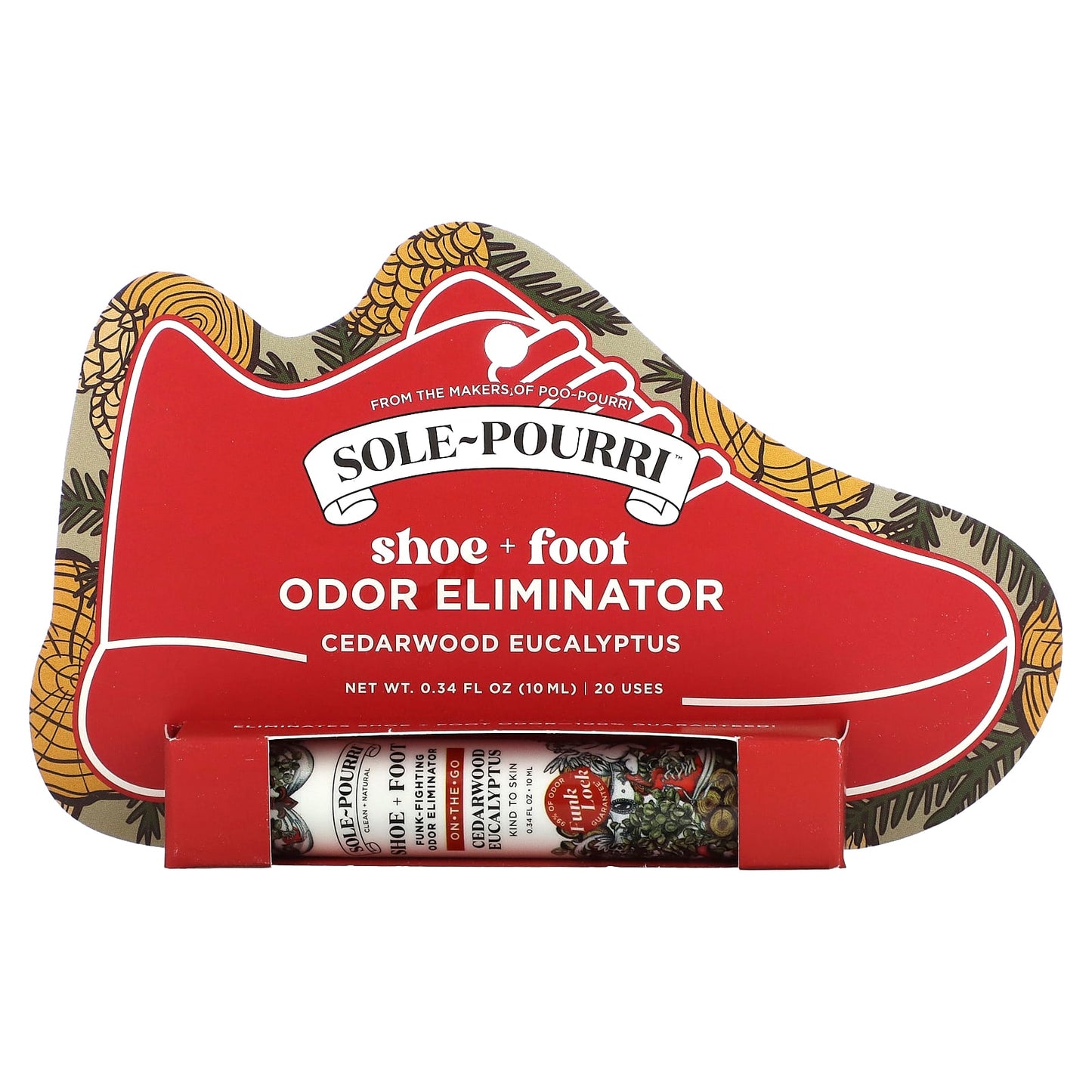 Poo-Pourri-Sole-Pourri-Shoe+ Foot-Funk-Fighting Odor Eliminator-Cedarwood Eucalyptus-0.34 fl (10 ml)