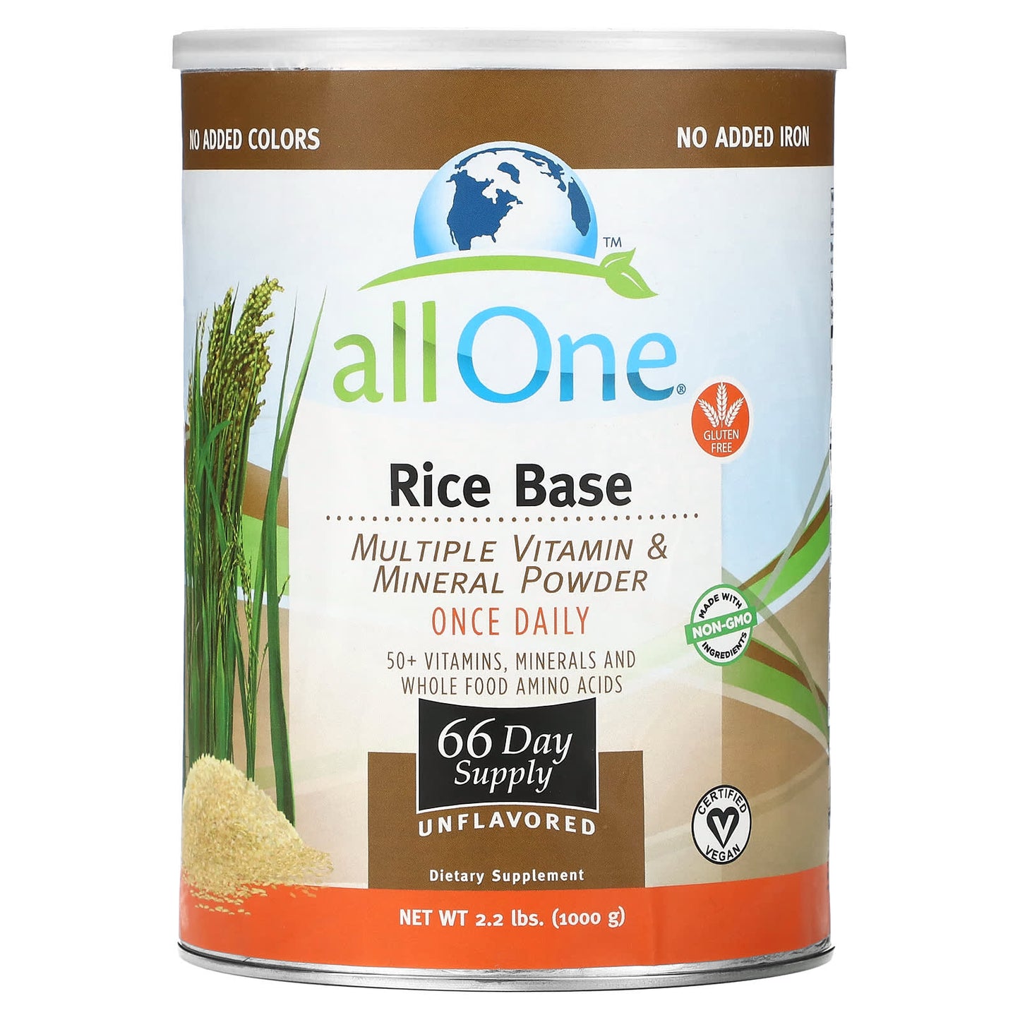 All One-Nutritech-Rice Base-Multiple Vitamin & Mineral Powder-Unflavored-2.2 lbs (1,000 g)