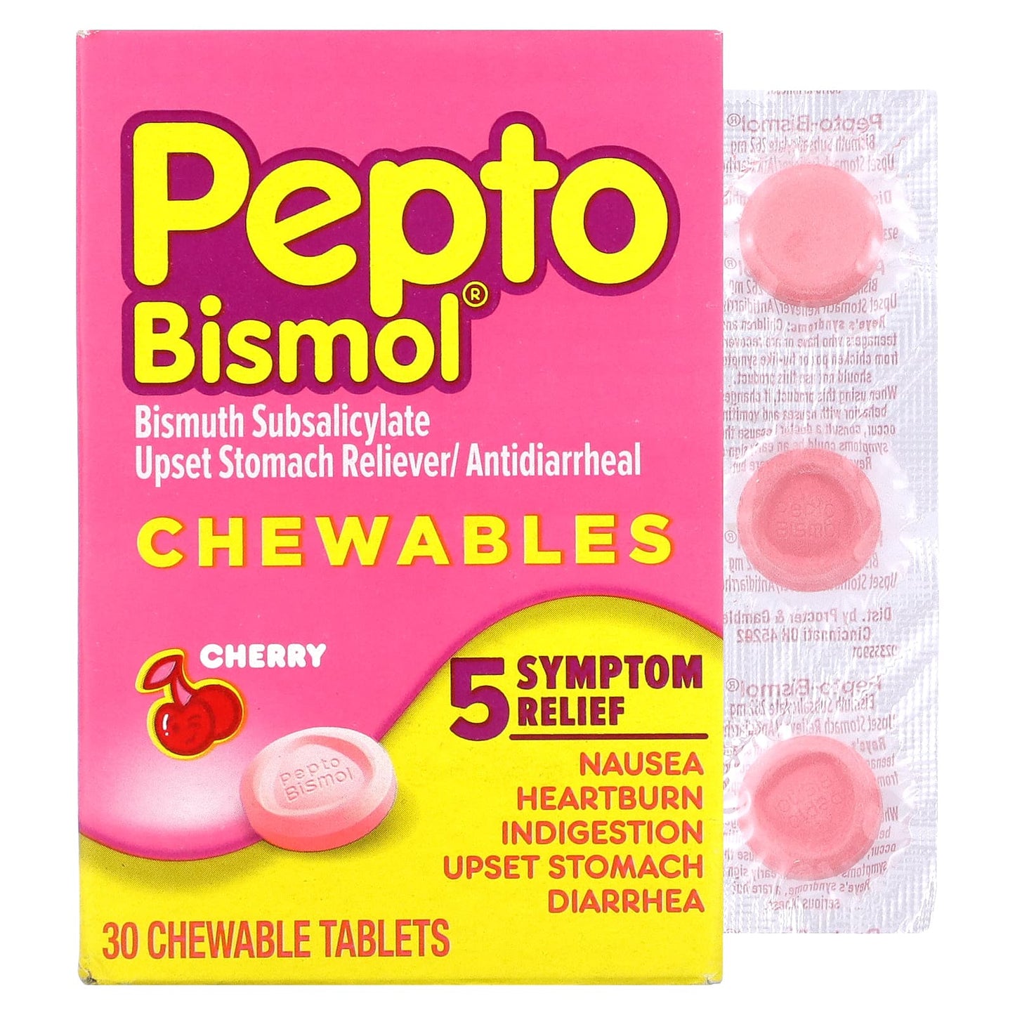 Pepto Bismol-Chewables-Cherry-30 Chewable Tablets