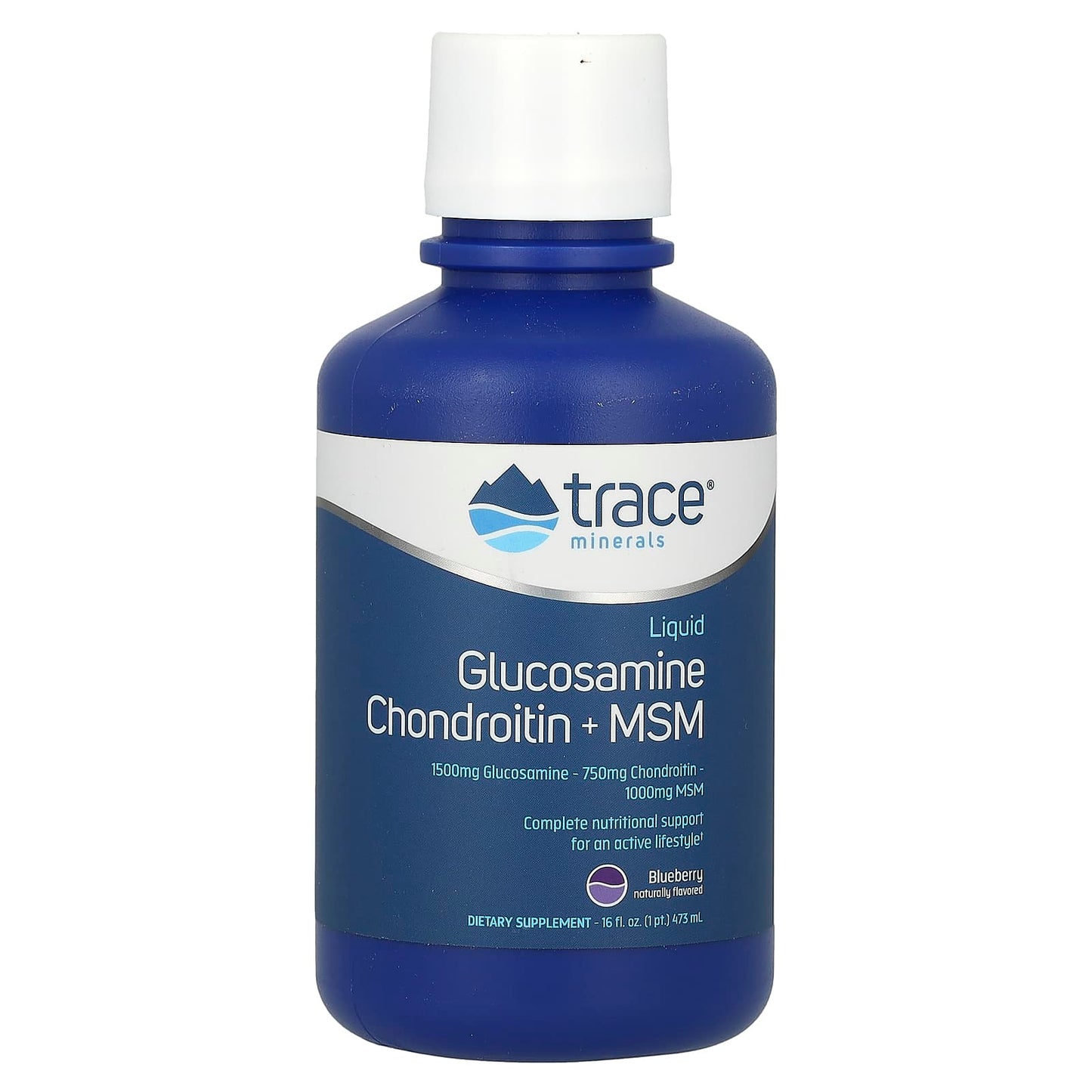 Trace Minerals ®-Liquid Glucosamine-Chondroitin + MSM-Blueberry-16 fl oz (473 ml)