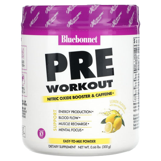 Bluebonnet Nutrition-Pre Workout-Lemon-0.66 lbs (300 g)