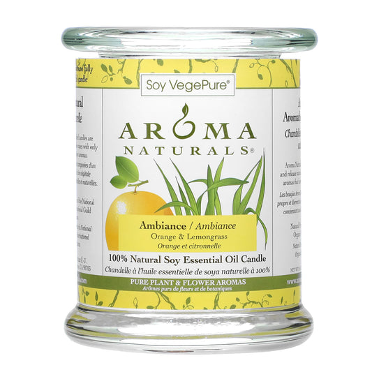 Aroma Naturals-Soy VegePure-100% Natural Soy Essential Oil Candle-Ambiance-Orange & Lemongrass-8.8 oz (260 g)