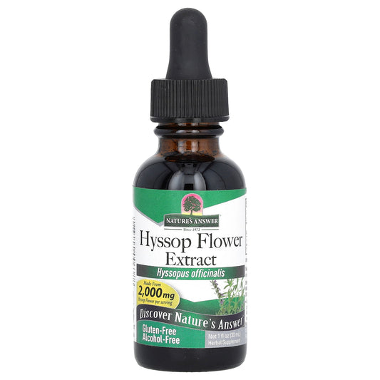 Nature's Answer-Hyssop Flower Extract-Alcohol-Free-2,000 mg -1 fl oz (30 ml)