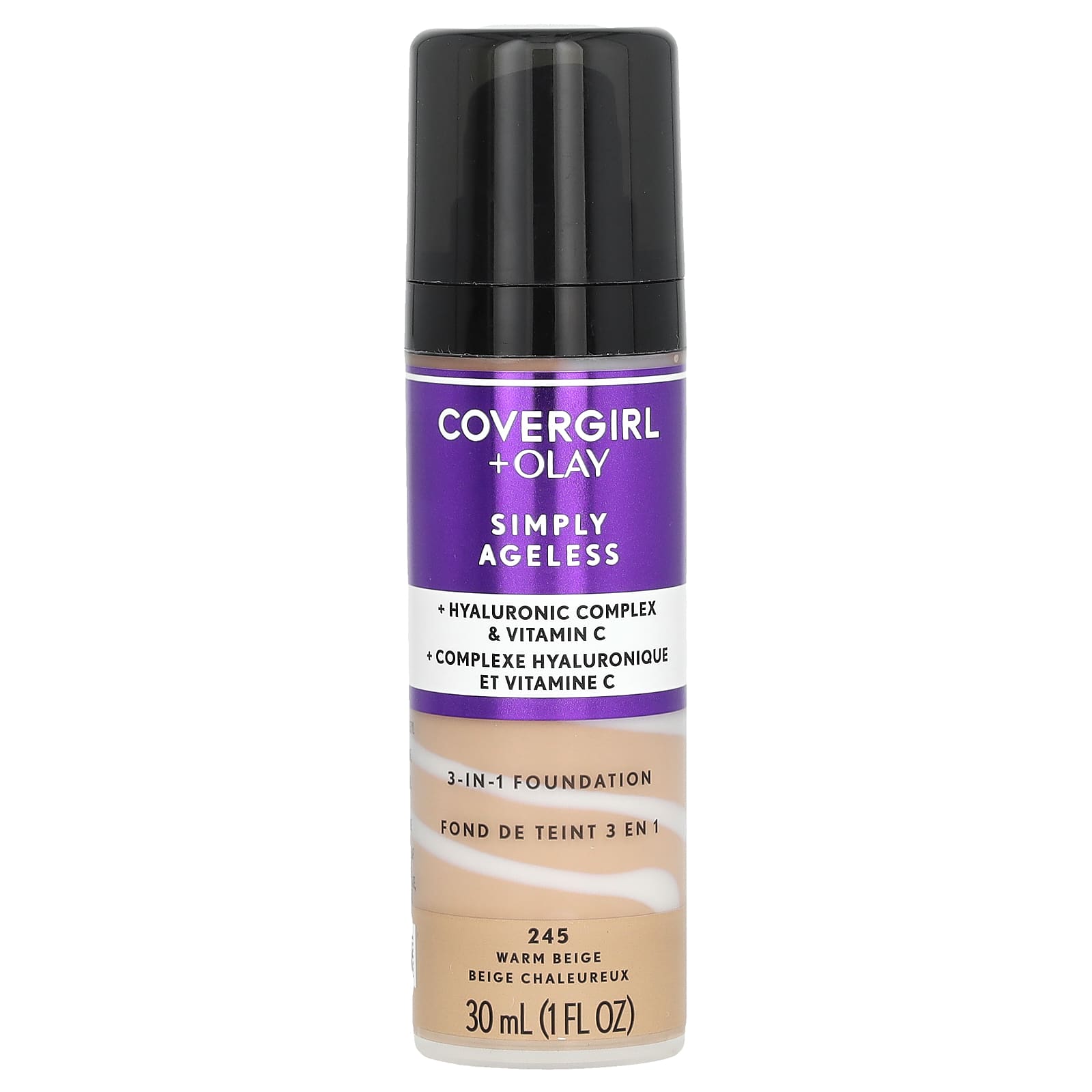 Covergirl-Olay Simply Ageless-3-in-1 Foundation-245 Warm Beige-1 fl oz (30 ml)