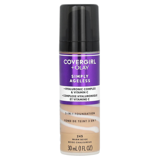 Covergirl-Olay Simply Ageless-3-in-1 Foundation-245 Warm Beige-1 fl oz (30 ml)