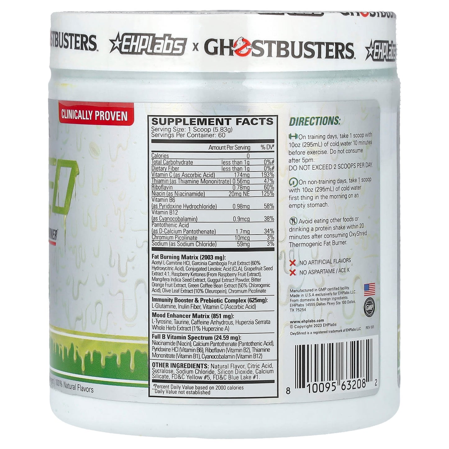 EHPlabs, Ghostbusters, OxyShred, Thermogenic Fat Burner, Slimer, 12.34 oz (350 g)