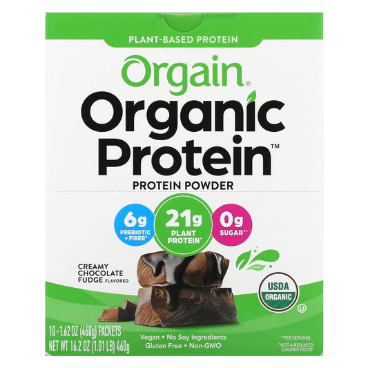 Orgain-Organic Protein Powder-Plant-Based-Creamy Chocolate Fudge-1.62 oz (46 g)