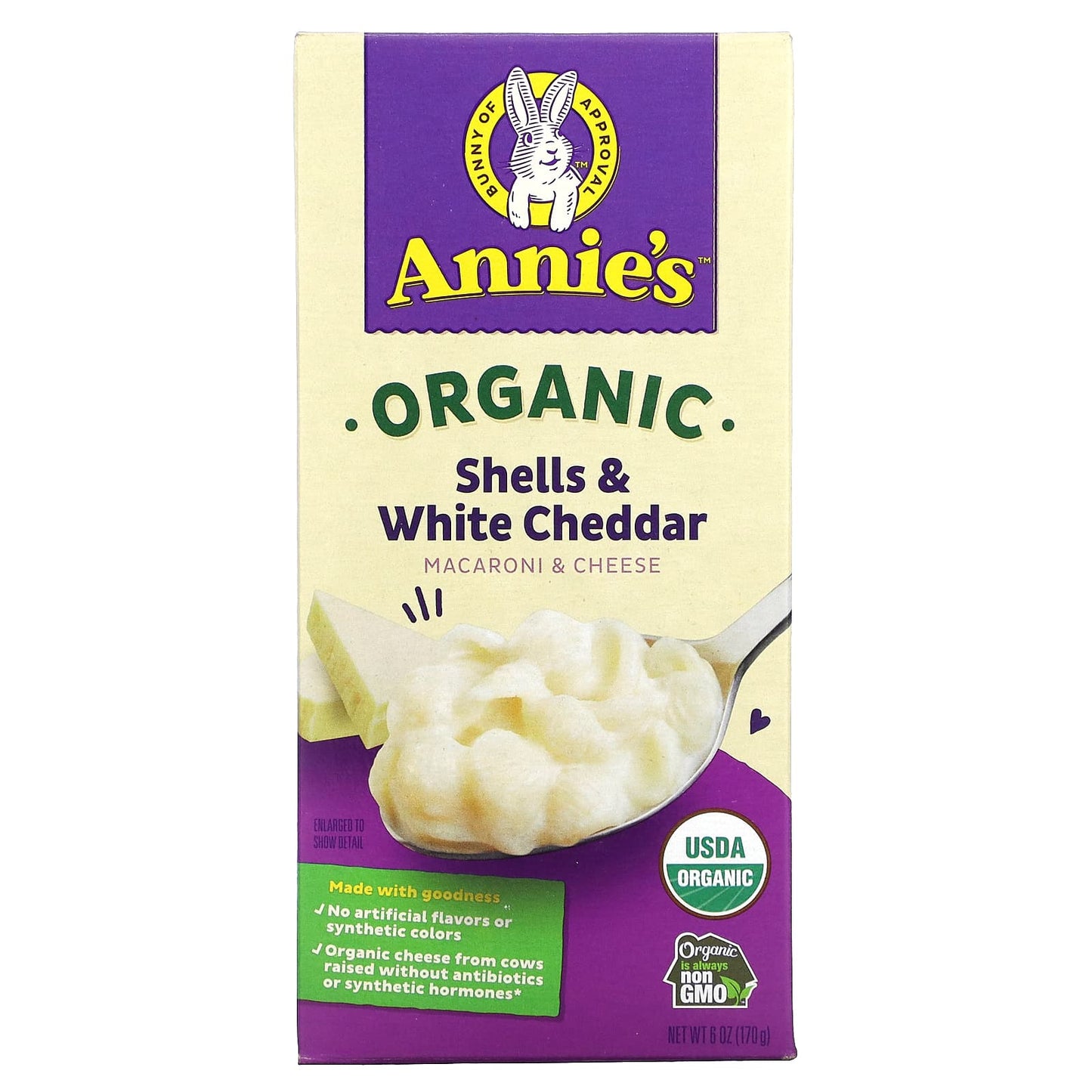 Annie's Homegrown-Organic Macaroni & Cheese-Shells and White Cheddar-6 oz (170 g)