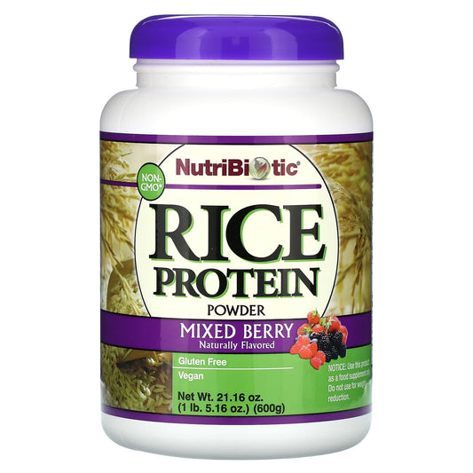 NutriBiotic-Rice Protein Powder-Mixed Berry-1 lb. (600 g)