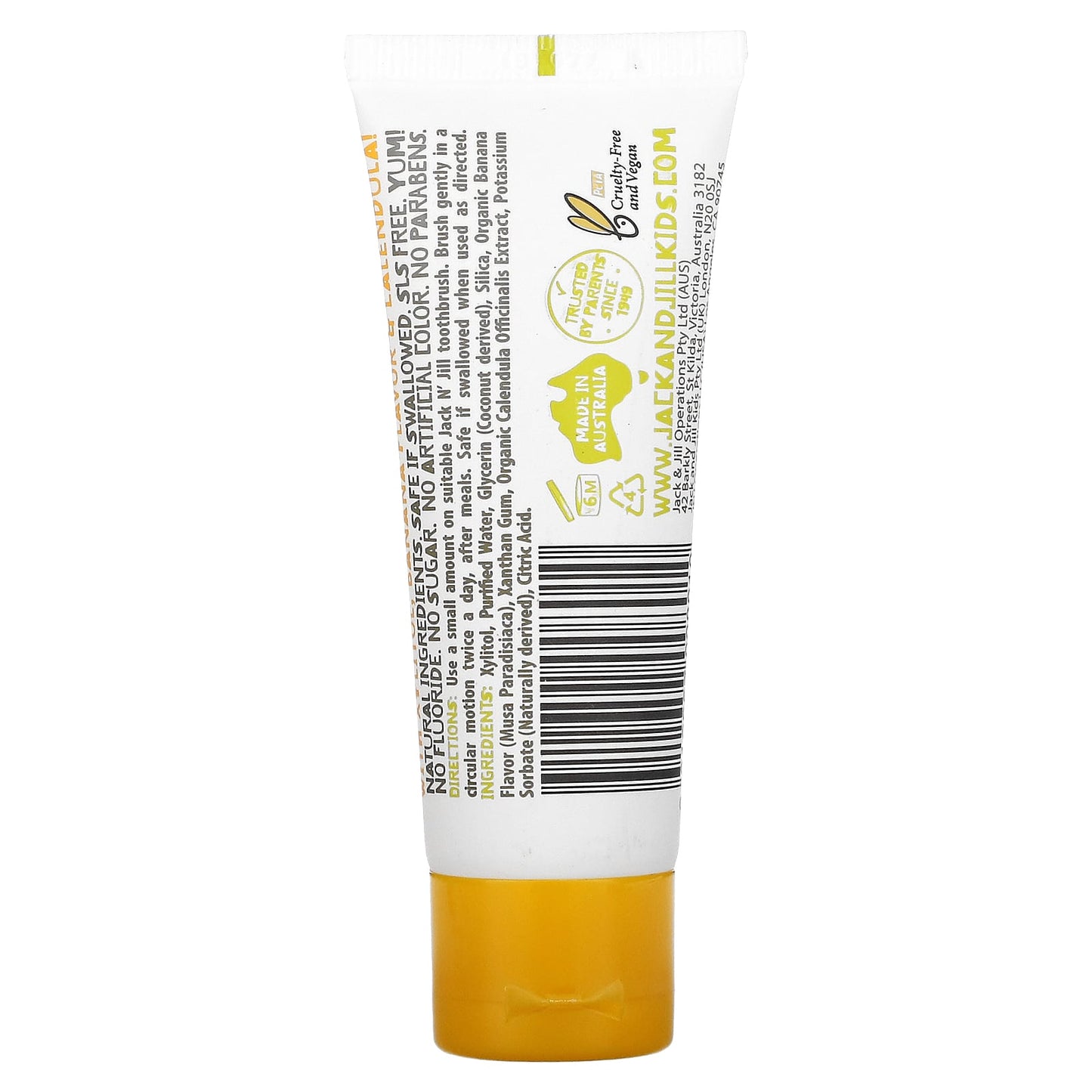 Jack n' Jill, Natural Toothpaste, 6 Months+, Banana, Calendula, 1.76 oz (50 g)