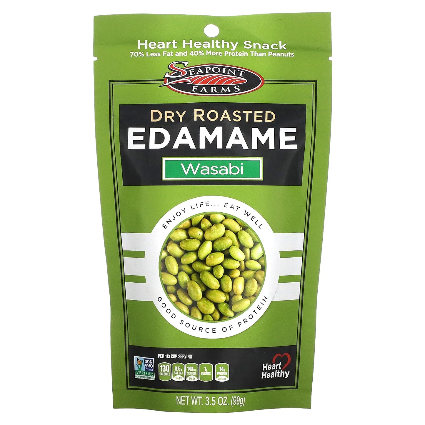 Seapoint Farms-Dry Roasted Edamame-Wasabi-3.5 oz (99 g)