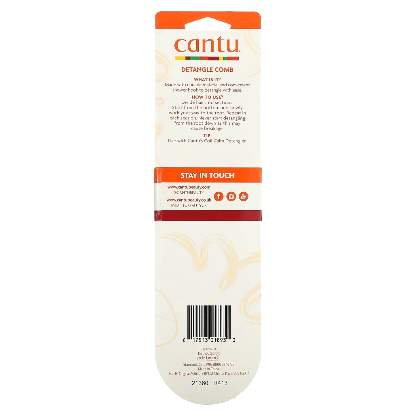 Cantu, Sturdy Detangle Comb, 1 Count