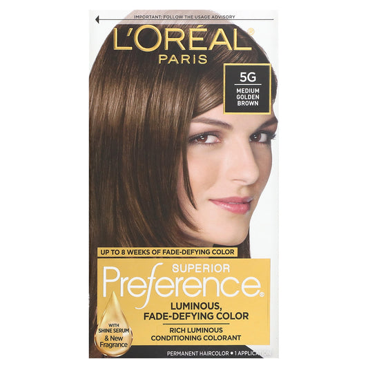 L'Oréal-Superior Preference-Luminous-Fade-Defying Color-5G Medium Golden Brown-1 Application